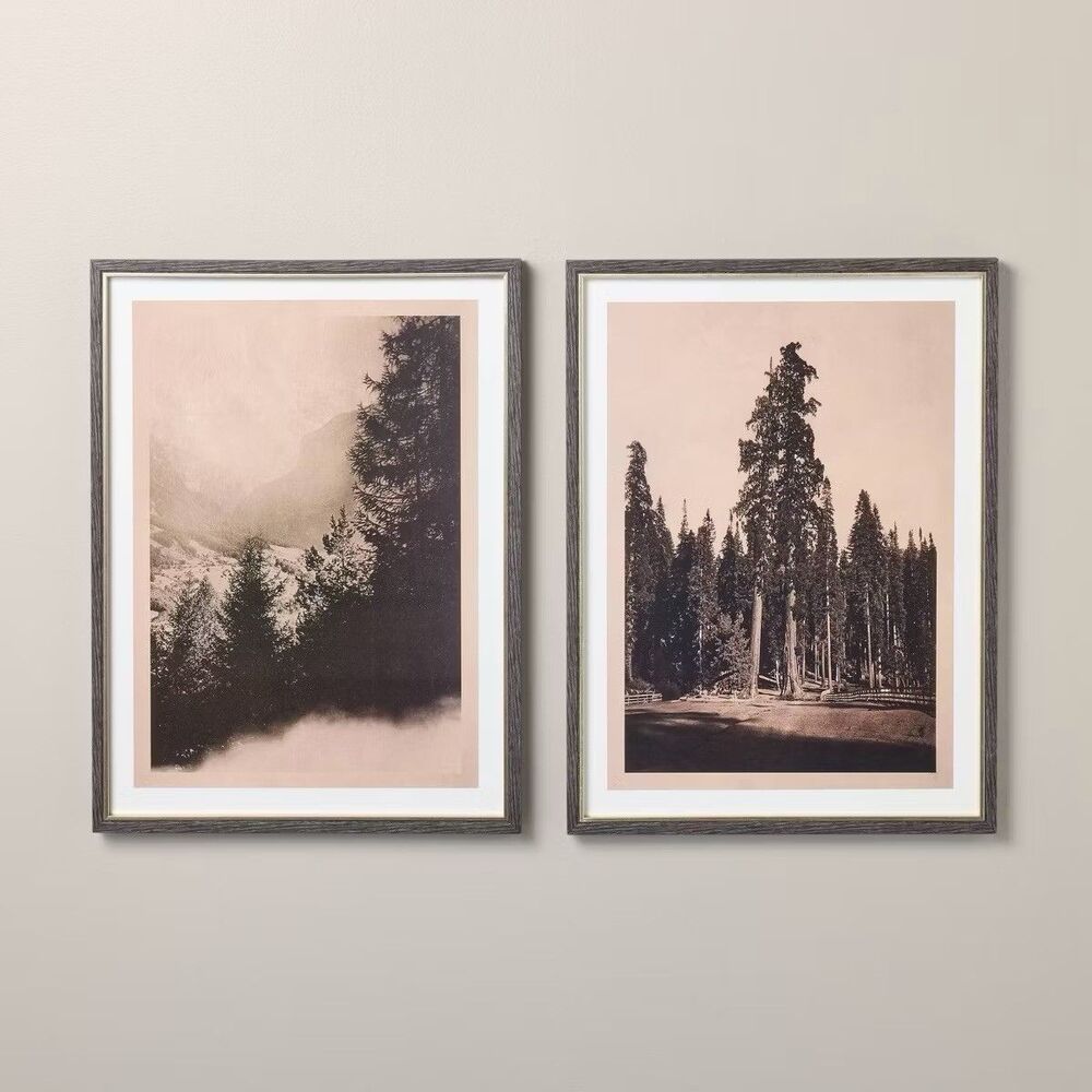 2pc 18"x24" Vertical Vintage Tree Wall Art Set - Hearth & Hand™ with Magnolia